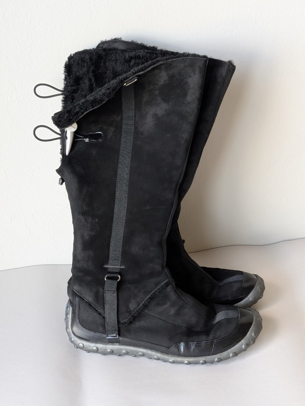 Nikelab G-Series Y2K Suede Black Faux Fur-Lined Shearling Boot Size 7.5 Toggle